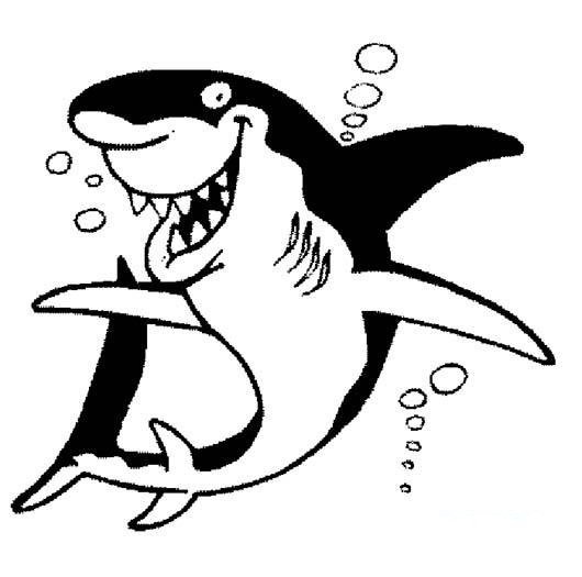 儿童鲨鱼简笔画图片