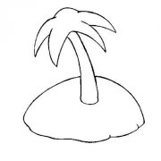 线描椰子树简笔画