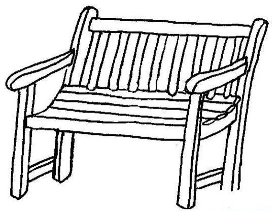 公园长条椅子简笔画图片