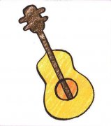 儿童带颜色的吉他简笔画图片