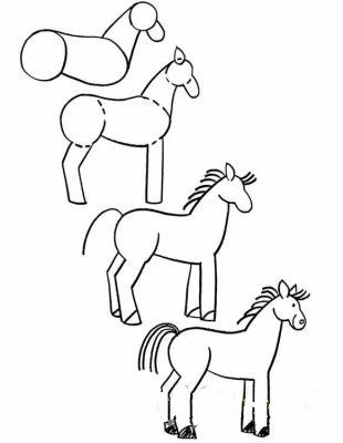 如何画马