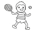 小朋友打网球的简笔画图