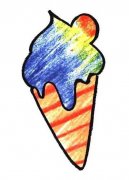 小学生带颜色的冰激凌简笔画图片