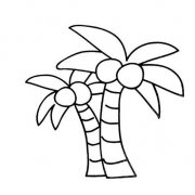 幼儿园椰子树简笔画：两棵椰子树