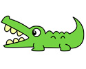 张大嘴巴的鳄鱼简笔画图