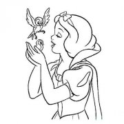 幼儿白雪公主与小鸟简笔画图片