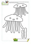 幼儿水母世界简笔画图片
