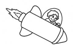 儿童火箭飞船简笔画图片