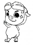 儿童可爱猪猪侠简笔画图片