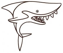 少儿关于大鲨鱼简笔画图片