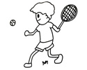 打网球的小男孩简笔画图