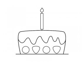 生日蛋糕的简笔画