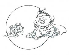 儿童可爱的中秋节简笔画图片