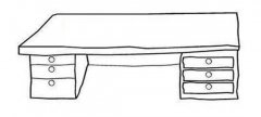 老总办公桌简笔画图片