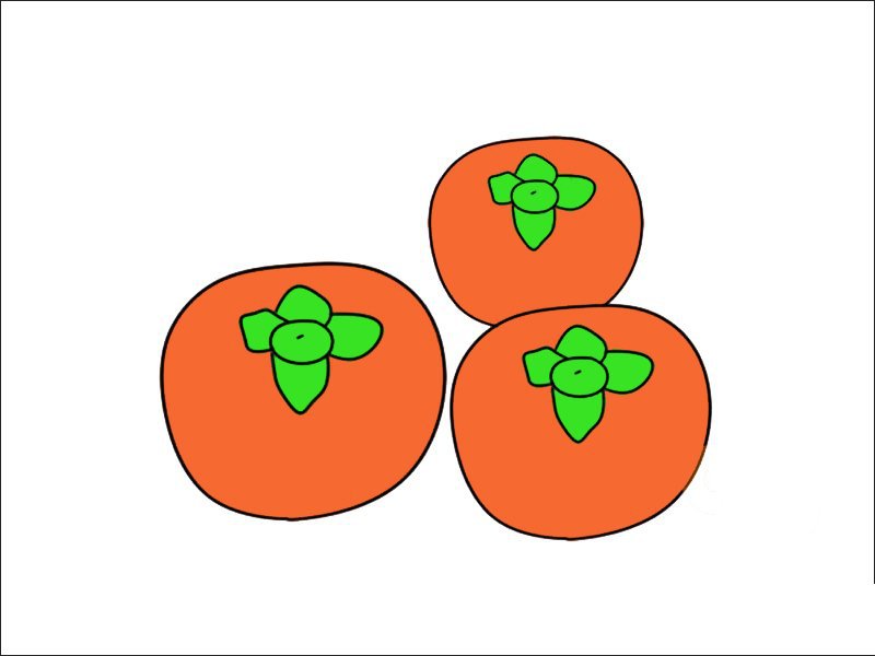 三个柿子简笔画