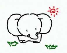幼儿园可爱大象简笔画