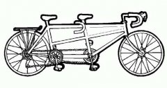 三人座自行车简笔画图片