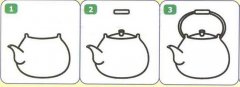 烧水壶简笔画教程步骤图片:怎么画烧水壶