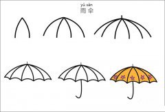 雨伞怎样画