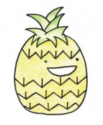 儿童可爱的涂色菠萝简笔画图片