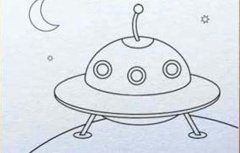 小学生关于太空飞碟的简笔画图片