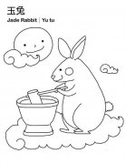 幼儿园中秋节卡通简笔画图片:玉兔