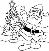 圣诞简笔画：圣诞老人与圣诞树