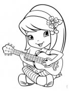 小女孩弹吉他简笔画图片