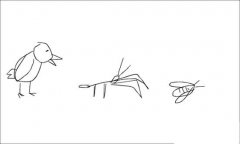 螳螂捕蝉黄雀在后简笔画图片
