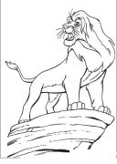 少儿霸气狮子简笔画图片大全：山上咆哮的狮子