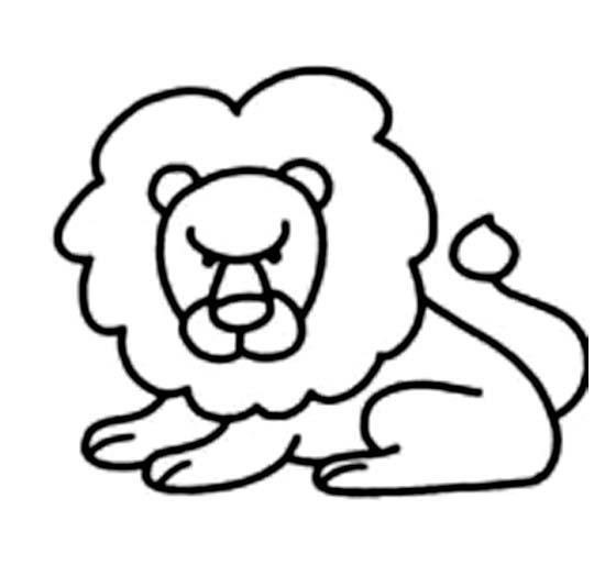 蹲着的狮子简笔画图片