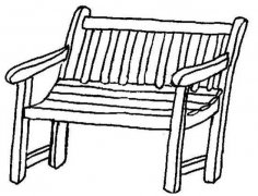 公园长条椅子简笔画图片
