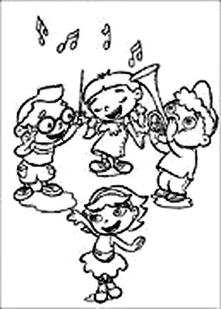 幼儿关于六一节场景简笔画图片：唱响六一儿童节