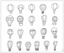 各种漂亮的热气球简笔画图片大全