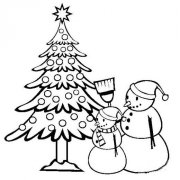 儿童可爱的圣诞节雪人简笔画图片