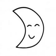 可爱月亮笑脸简笔画图片