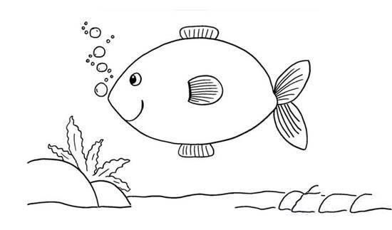 海底的鱼简笔画
