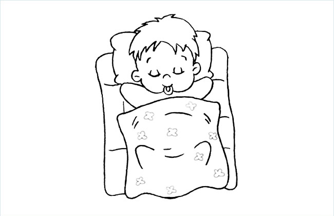 睡觉中的宝宝简笔画
