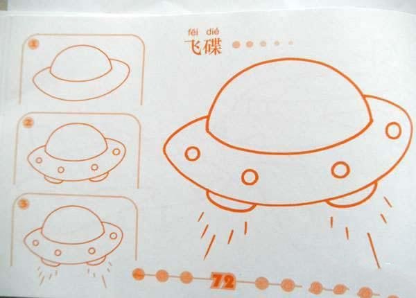 ufo的简笔画画法教程：如何画ufo