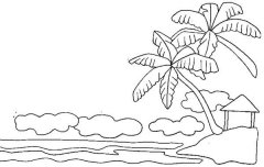 椰子树风景简笔画