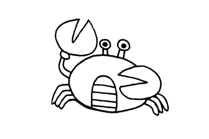 卡通小螃蟹简笔画7