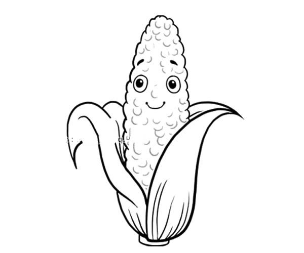 卡通玉米简笔画1