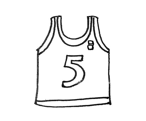 第五步：背心上面还能画上一个喜欢的数字，或者其他装饰。
