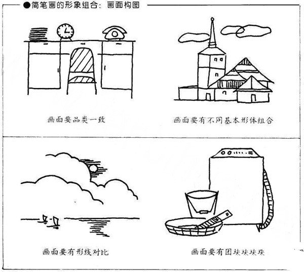 简笔画的形象组合 画面结构