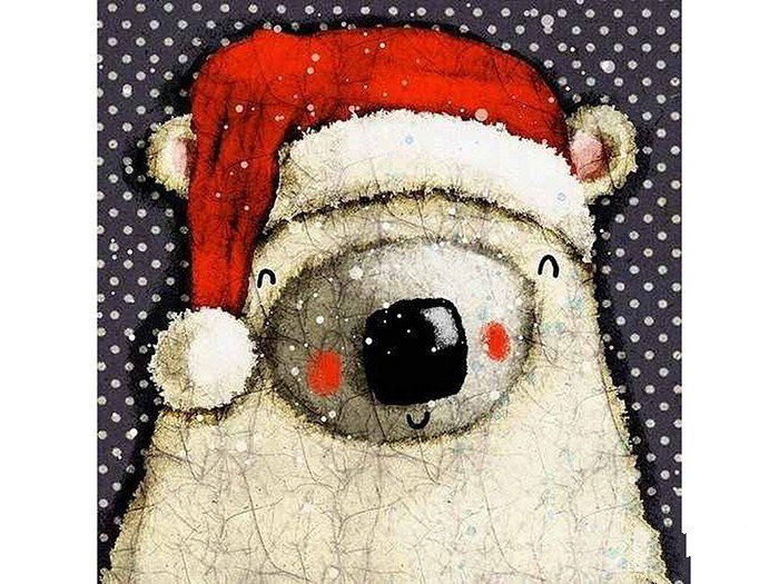 国外儿童画作品-萌哒哒的北极熊
