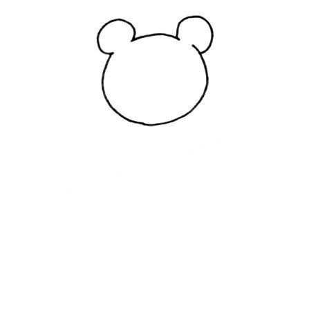 1.先画出熊熊形状的脸