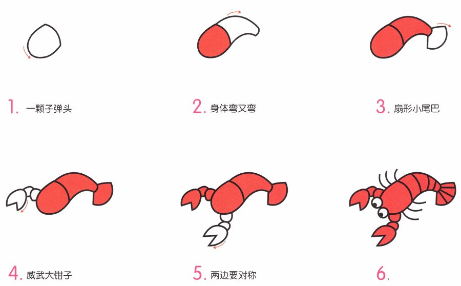小龙虾简笔画画法