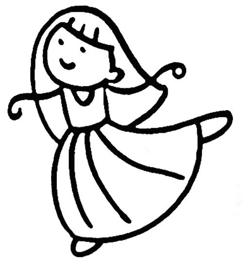 跳舞的女孩简笔画画法