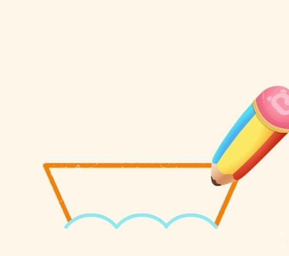 3.波浪直线接一起。