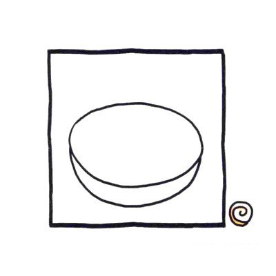 1.画出圆圆的碗，吃拉面一定要大碗的。